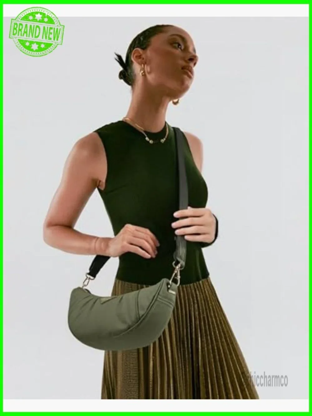 Soft PU Leather Hobo Bag, Foldable Tote with Zipper Closure, Adjustable Strap